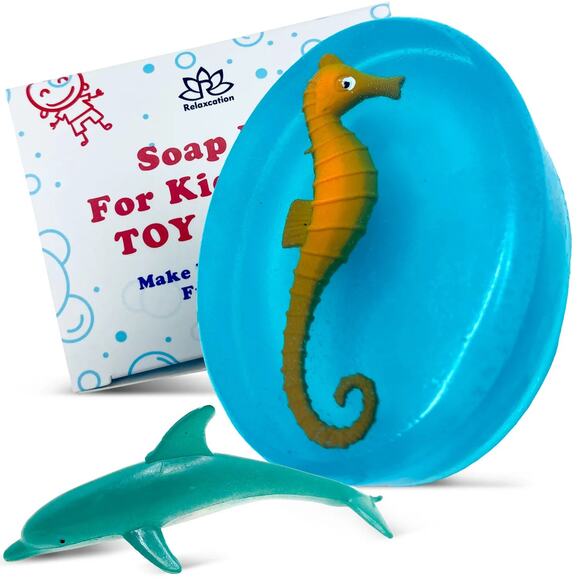 Baby Shark Soap Bar For Kids With SEA ANIMAL Toy Inside - Picture 1 of 7